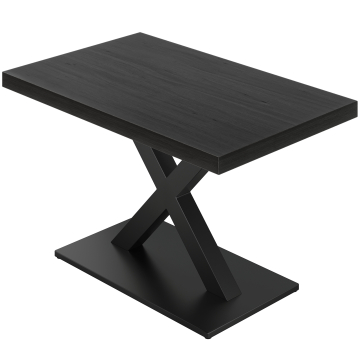 KMX | Bistrotafel | B: 130 x 80 cm | H: 78 cm | Zwart | Frame: Zwart | Frame: 8 x 8 cm