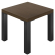 KM | Table de bistro | L : 70 x 70 cm | H : 78 cm | Noyer | Structure : Noir