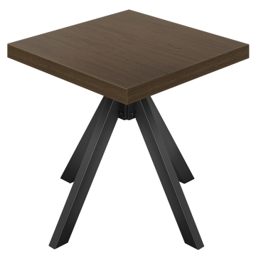 KO | Bistro Tisch | B:T 80 x 80 cm | H 78 cm | Walnuß | Gestell: Schwarz