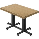KPA | Bistro Tisch | B:T 130 x 80 cm | H 78 cm | Eiche | Gestell: Schwarz