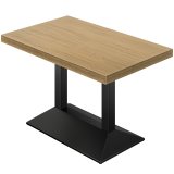 Komplet | Stół Bistro | Wymiary: 130 x 80 cm | Wysokość: 82 cm | Dąb | Podstawa: Czarny