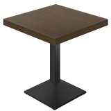 KPL | Bistro Bord | B: 80 x 80 cm | H 82 cm | Valnød | Stel: Sort
