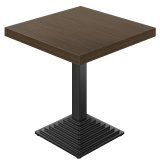 KPY | Bistro Tisch | B:T 80 x 80 cm | H 82 cm | Walnuß | Gestell: Schwarz