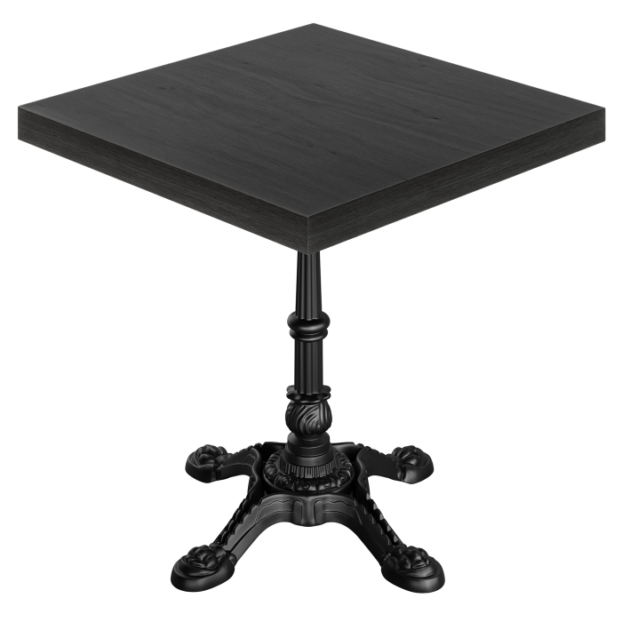 KP | Tavolo Bistro | L: 70 x 70 cm | H: 78 cm | Nero | Struttura: Nero