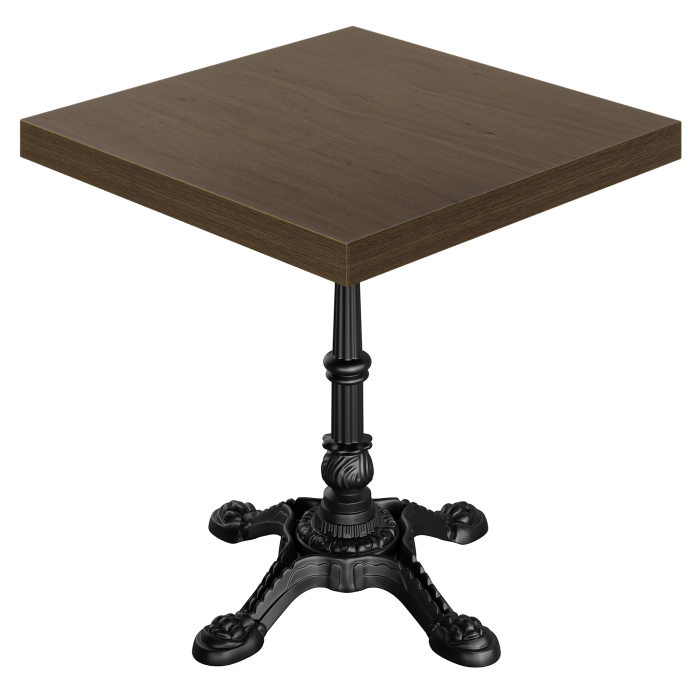KP | Tavolo Bistro | L: 70 x 70 cm | H 78 cm | Noce | Struttura: Nero