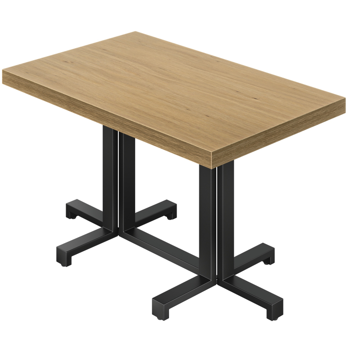 KPA | Bistro-pöytä | L: 130 x 80 cm | K: 78 cm | Tammi | Kannen väri: Musta