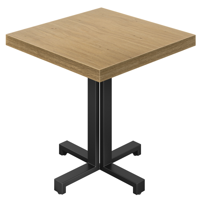 KPA | Tavolo Bistro | L: 80 x 80 cm | H 78 cm | Rovere | Struttura: Nera