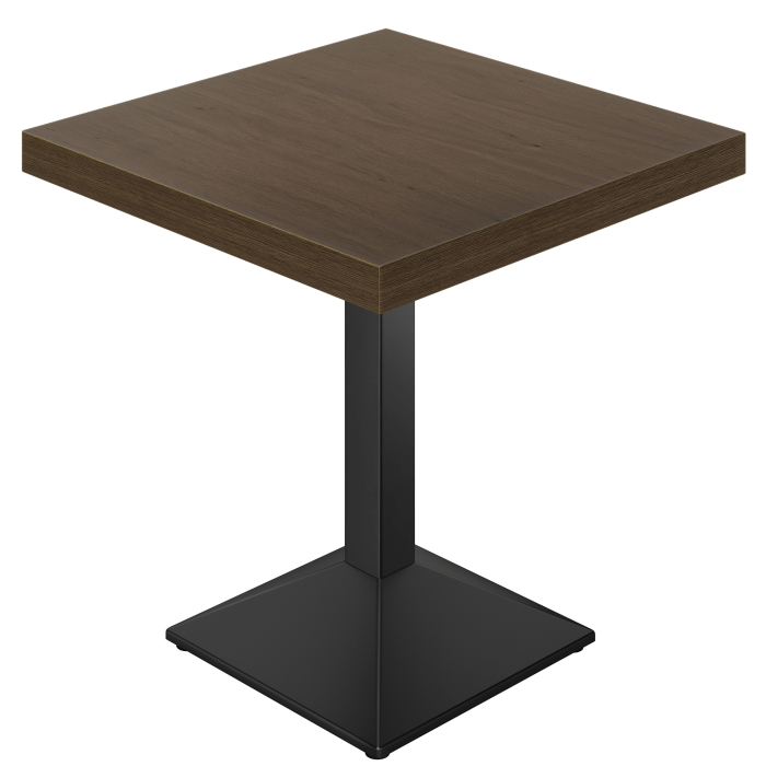 KPL | Bistro Tisch | B:T 70 x 70 cm | H 82 cm | Walnuß | Gestell: Schwarz