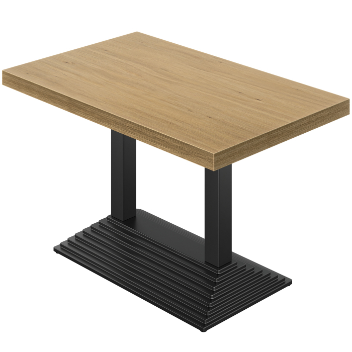 KPY | Bistrotafel | B: 120 x 70 cm | H: 82 cm | Eikenhout | Onderstel: Zwart | Zuil: 6 x 6 cm