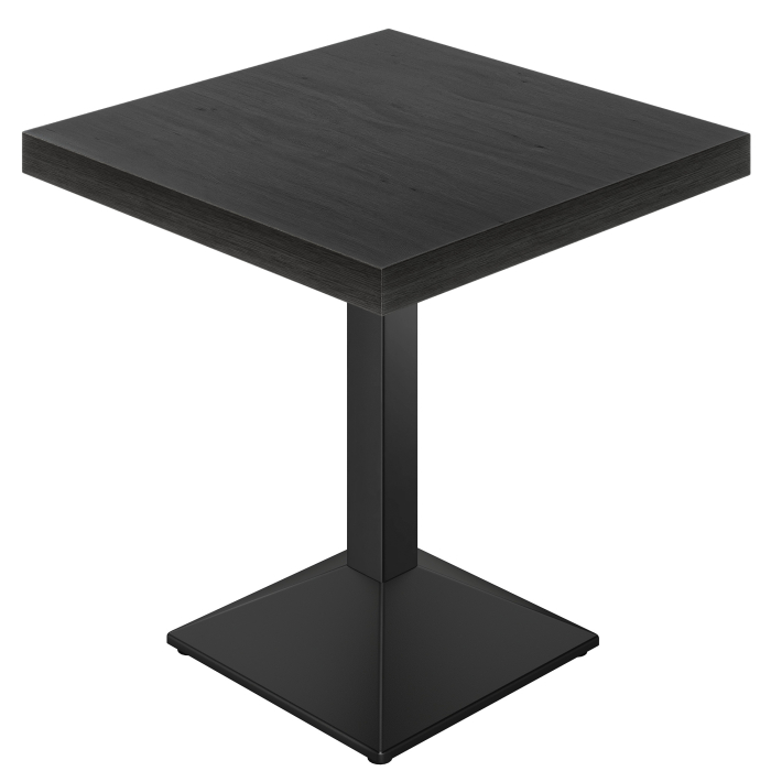 Conjunto completo | Mesa de bistró | An.: Pr. 70 x 70 cm | Al. 82 cm | Negro | Estructura: Negra