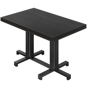 KPA | Table de bistrot | L: 120 x P: 70 cm | H: 78 cm | Noir | Structure : Noir