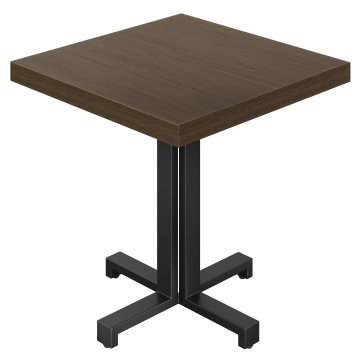 KPA | Bistro Table | W: 70 x 70 cm | H: 78 cm | Walnut | Frame: Black