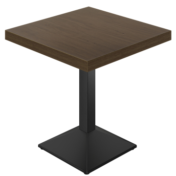 KPL | Bistro Tisch | B:T 70 x 70 cm | H 82 cm | Walnuß | Gestell: Schwarz