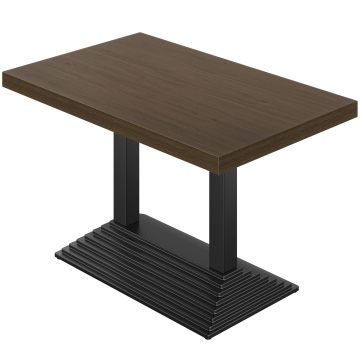 KPY | Bistrotafel | B: 120 x 70 cm | H: 82 cm | Walnotenhout | Onderstel: Zwart | Staander: 6 x 6 cm