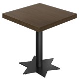 KST | Bistrotafel | B: 70 x 70 cm | H: 78 cm | Walnoot | Onderstel: Zwart