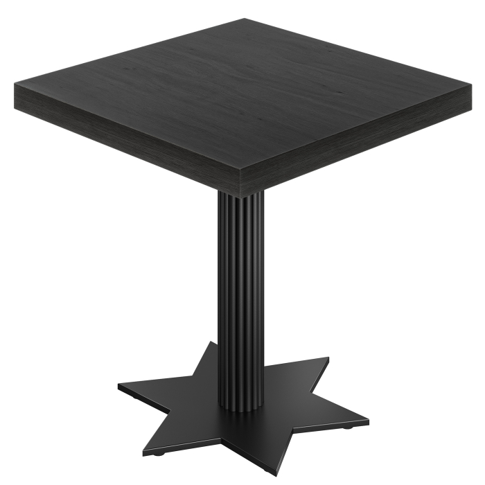 KSTT | Tavolo Bistro | L: 70 x 70 cm | H: 78 cm | Nero | Struttura: Nero