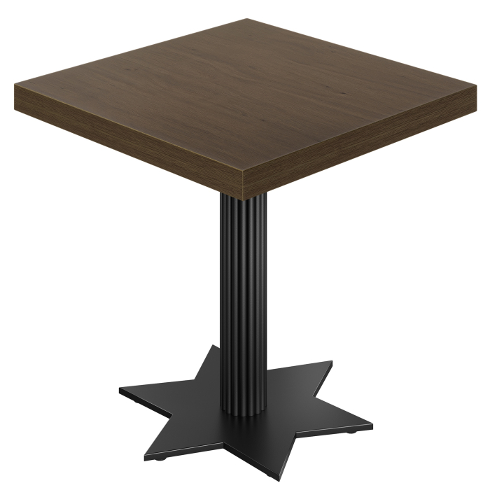 KSTT | Tavolo da bistrot | L: 80 x P: 80 cm | H: 78 cm | Noce | Base: Nero