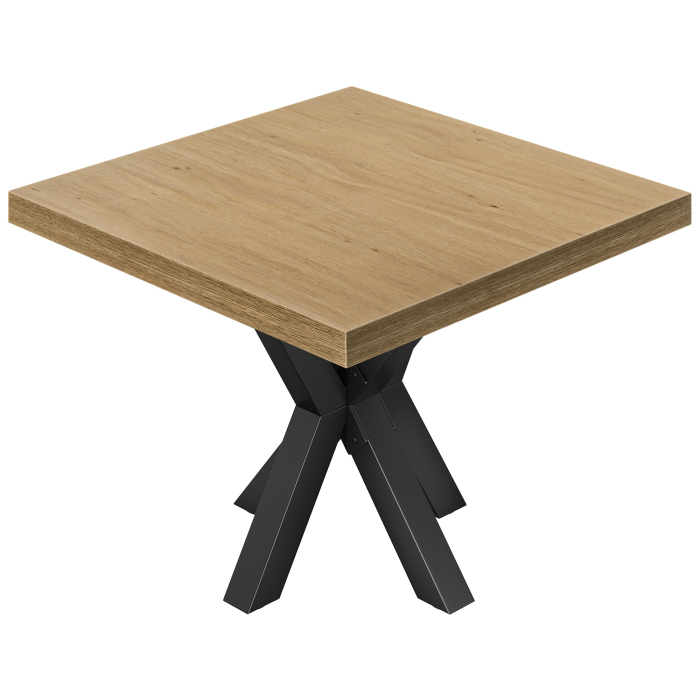 KS | Bistro tafel | 100 x 100 cm | H 78 cm | Eiken | Onderstel: Zwart