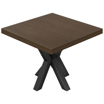 KS | Bistropöytä | 100 x 100 cm | Korkeus: 78 cm | Saksanpähkinä | Runko: Musta