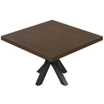KS | Bistro Tisch | 140 x 140 cm | H 78 cm | Walnuß | Gestell: Schwarz