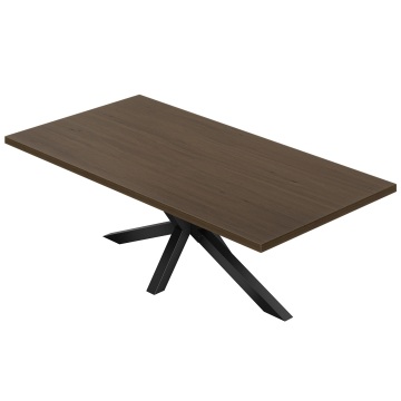 KS | Bistro Bord | 230 x 110 cm | H 78 cm | Valnød | Stel: Sort