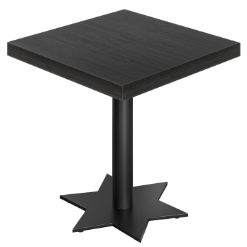 KST | Bistrotafel | B: 80 x 80 cm | H: 78 cm | Zwart | Onderstel: Zwart