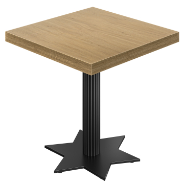 KSTT | Tavolo Bistro | L: 80 x 80 cm | H 78 cm | Rovere | Struttura: Nera
