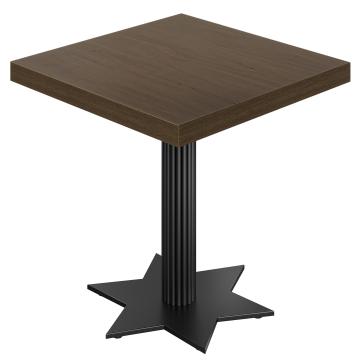 KSTT | Tavolo da bistrot | L: 80 x P: 80 cm | H: 78 cm | Noce | Base: Nero