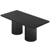 KT | Bistrobord | B: 160 x 90 cm | H: 77 cm | Svart | Ramme: Svart | Ø 50 x 50 cm