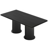 KT | Tavolo Bistro | B:T 180 x 90 cm | H 77 cm | Nero | Struttura: Nero | Ø 50 x 40 cm