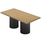 KT | Bistro Bord | B: 180 x 90 cm | H 77 cm | Eg | Ramme: Sort | Ø 50 x 50 cm