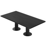 KT | Tavolo da bistro | L: 230 x 110 cm | H: 77 cm | Nero | Struttura: Nero | ⌀ 50 x 20 cm