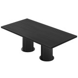 KT | Bistro Table | L: 200 x P: 100 cm | H: 77 cm | Noir | Structure : Noir | Ø 50 x 40 cm