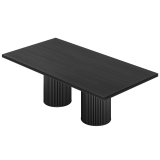 KT | Bistro Tisch | B:T 200 x 100 cm | H 77 cm | Schwarz | Gestell: Schwarz | Ø 50 x 50 cm