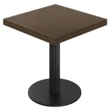 KT | Bistrotafel | B: 70 x 70 cm | H: 77 cm | Walnoot | Onderstel: Zwart