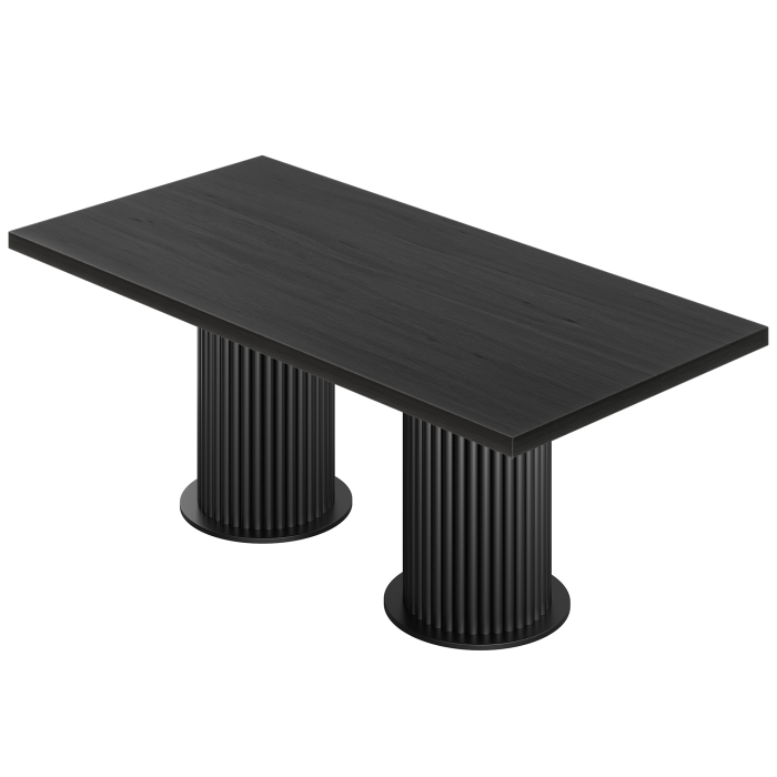 KT | Tavolo Bistro | B: 160 x 90 cm | H 77 cm | Nero | Struttura: Nero | Ø 50 x 40 cm