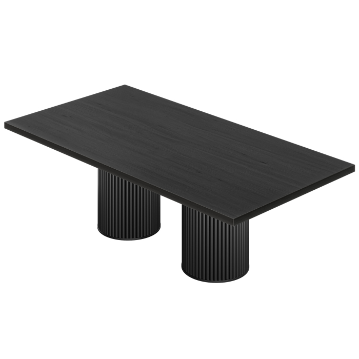 KT | Bistrobord | B:D 230 x 110 cm | H 77 cm | Sort | Stel: Sort | Ø 50 x 50 cm