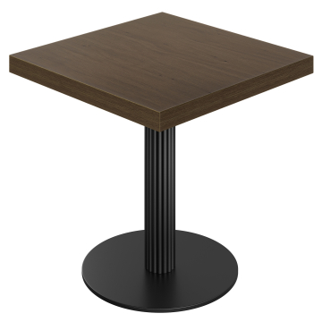 KT | Bistrotafel | B: 70 x 70 cm | H: 77 cm | Walnoot | Onderstel: Zwart