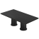 KT | Bistro Tisch | B:T 230 x 110 cm | H 77 cm | Schwarz | Gestell: Schwarz | Ø 50 x 40 cm