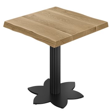 KAI | Tavolo Bistro | L: 70 x 70 | H: 76 cm | Rovere | Struttura: Nero