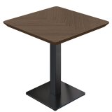 LM Fishbone | Bistro Tisch | 60 x 60 cm | H 74 cm | Wenge | Gestell: Schwarz