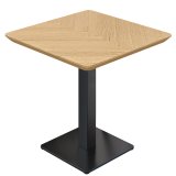 LM Fishbone | Mesa de bistró | 70 x 70 cm | H 74 cm | Roble | Marco: Negro