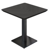 LM Fishbone | Bistro Tisch | 80 x 80 cm | H 74 cm | Schwarz | Gestell: Schwarz