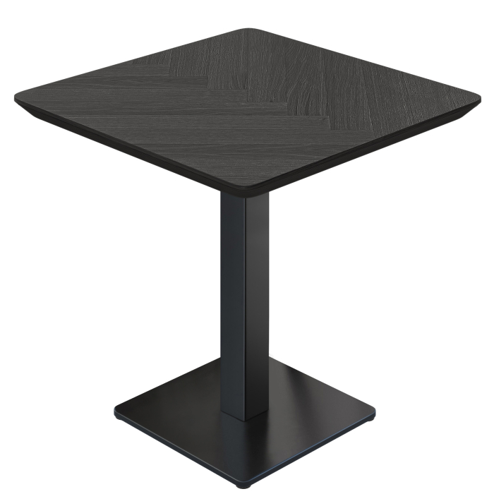 LM Fishbone | Bistro-pöytä | 60 x 60 cm | Korkeus: 74 cm | Musta | Runko: Musta