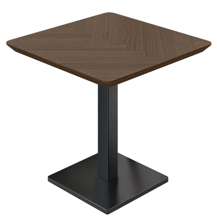 LM Fishbone | Bistro-pöytä | 80 x 80 cm | K 78 cm | Wenge | Rakenne: Musta