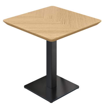 LM Fishbone | Tavolo da bistro | 60 x 60 cm | H 74 cm | Rovere | Struttura: Nero