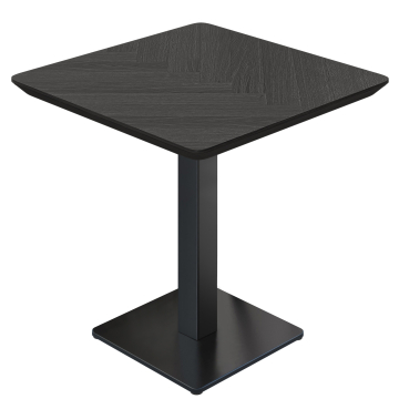 LM Fishbone | Tavolo Bistro | 60 x 60 cm | H 74 cm | Nero | Struttura: Nero