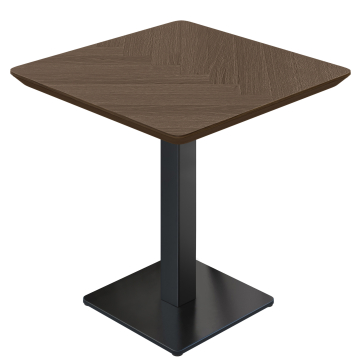 LM Fishbone | Bistropöytä | 80 x 80 cm | Korkeus: 74 cm | Wenge | Runko: Musta