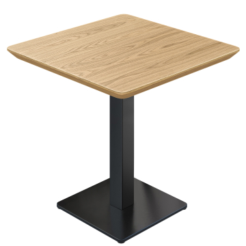 LM | Bistro Tafel | 80 x 80 cm | H 74 cm | Eikenhout | Onderstel: Zwart