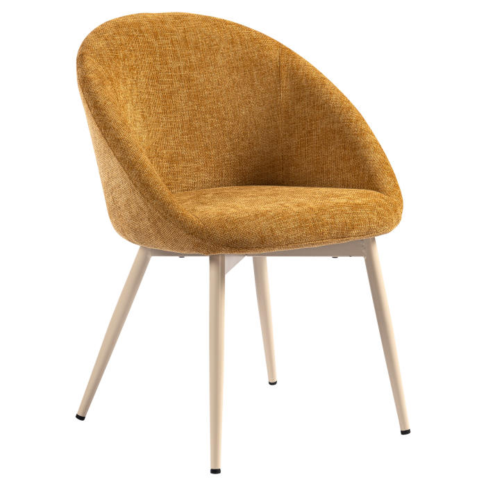 Lauren | Hotel Stuhl | Honig Braun | Stoff/Textil | Gestell Weiß